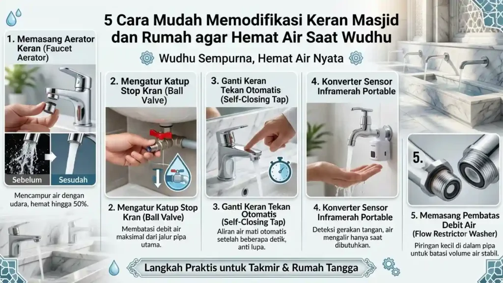 cara memodifikasi keran air wudhu